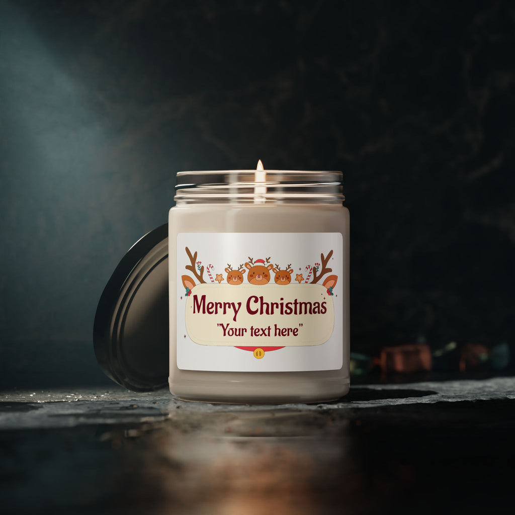 Christmas Soy Candle 9oz — Merry Christmas Personalized Scented Candle