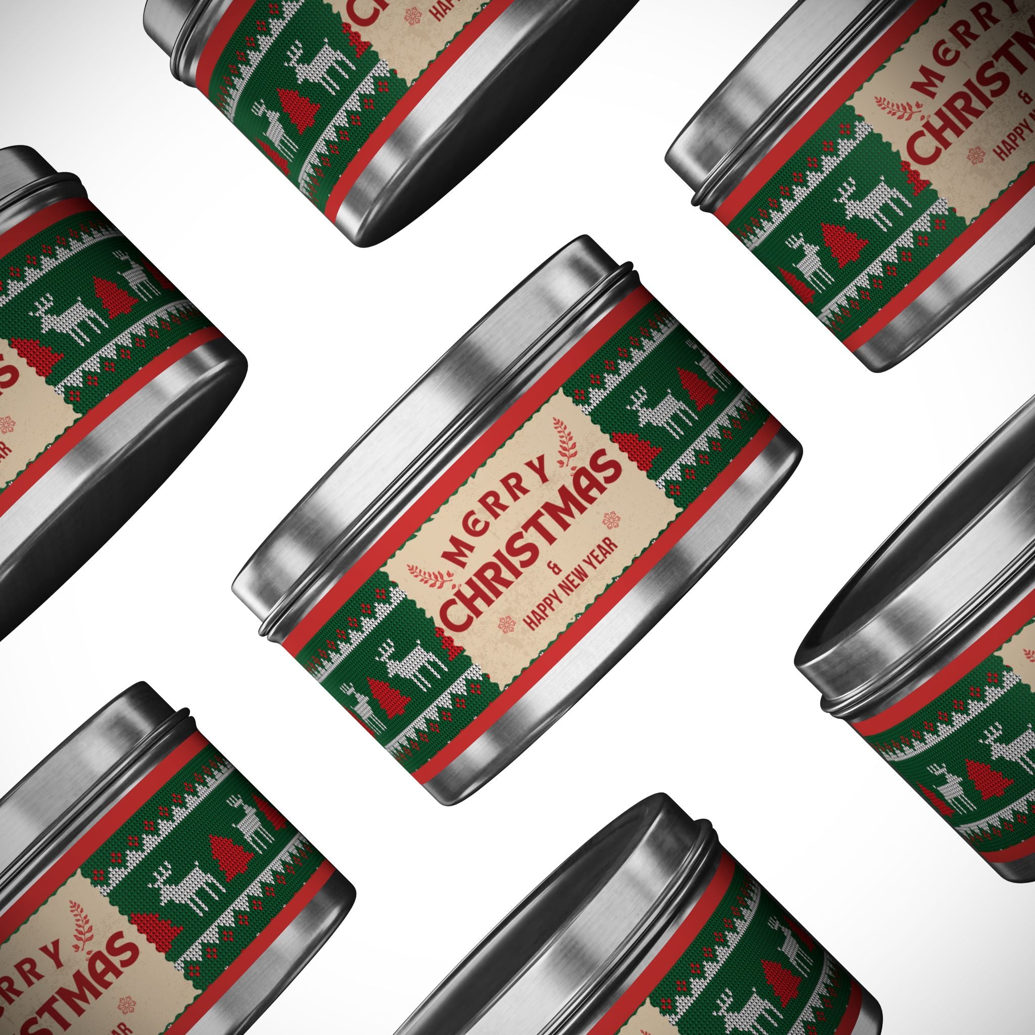 Merry Christmas Tin Candle — Holiday Scented Tin (4oz, 8oz)