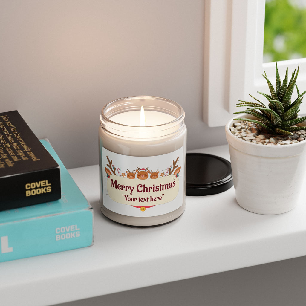 Christmas Soy Candle 9oz — Merry Christmas Personalized Scented Candle