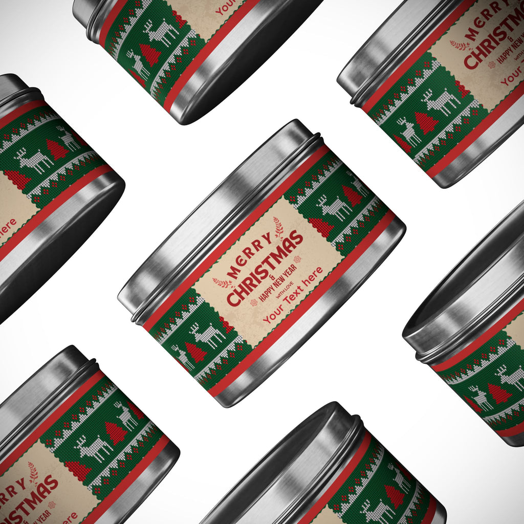 Merry Christmas Tin Candle — Holiday Scented Tin (4oz, 8oz) - Personalization available