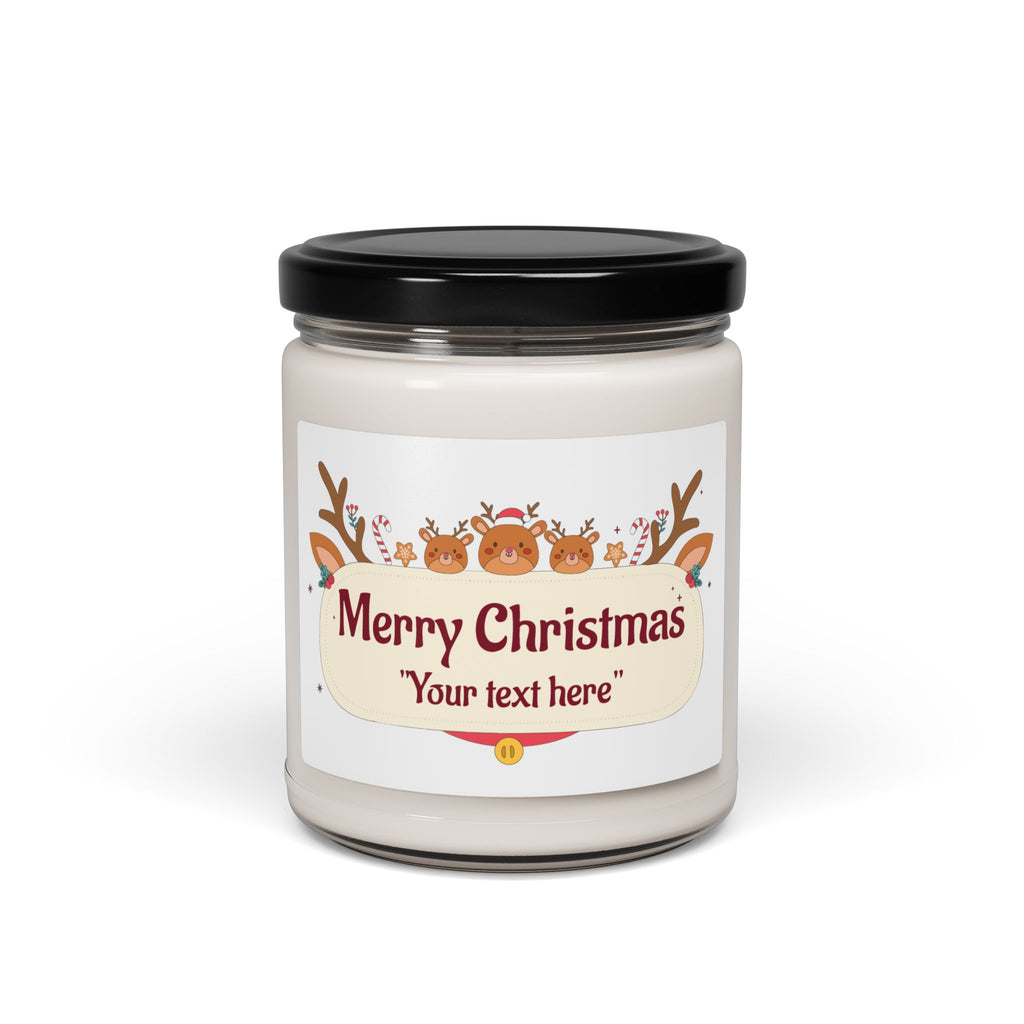Christmas Soy Candle 9oz — Merry Christmas Personalized Scented Candle
