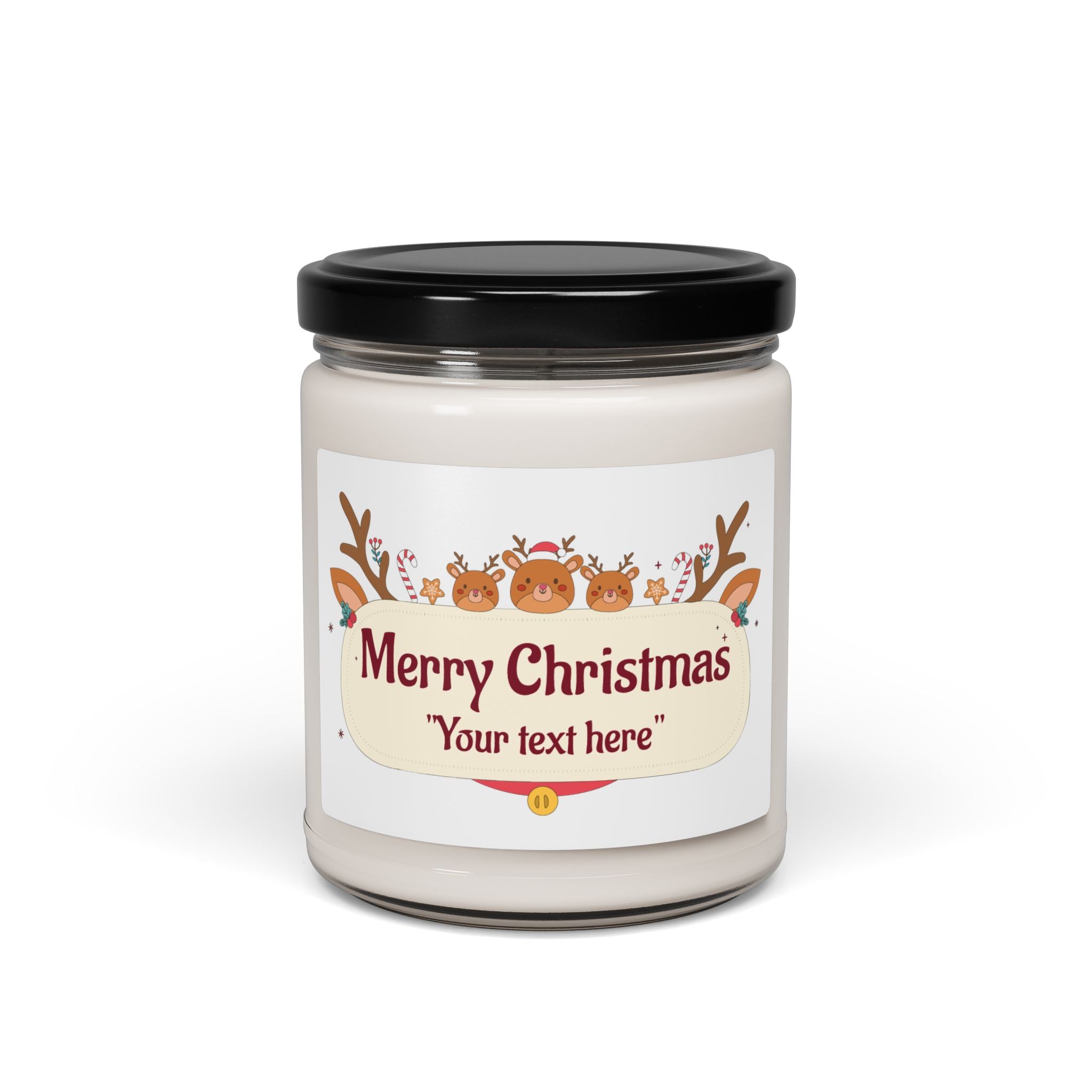 Christmas Soy Candle 9oz — Merry Christmas Personalized Scented Candle