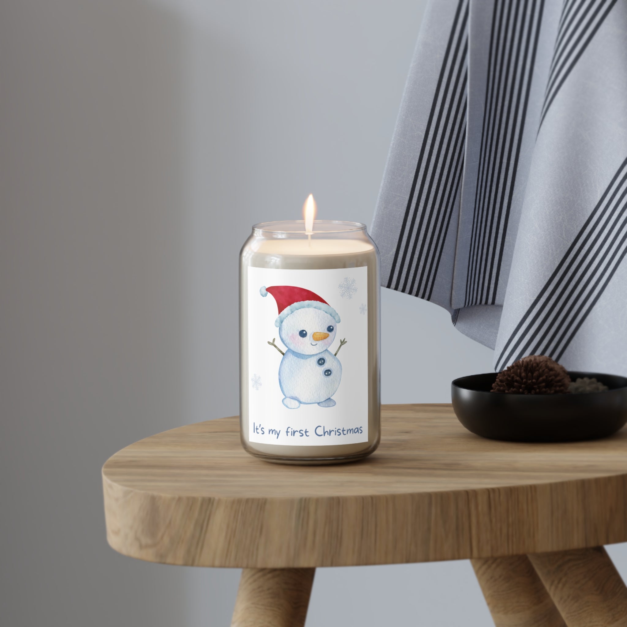 It's My First Christmas Snowman Candle — 13.75 oz Scented Soy Candle.