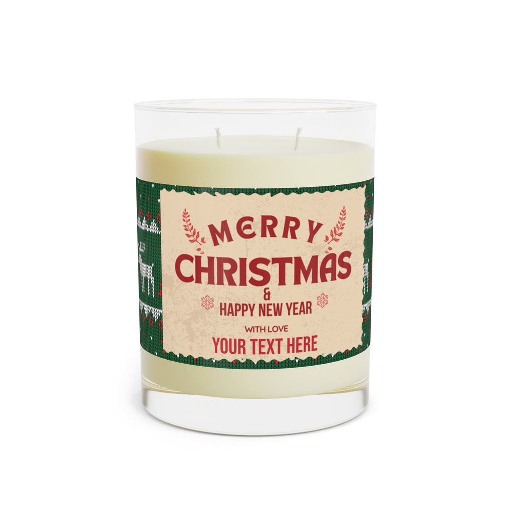 Christmas Wreath 11oz Scented Candle — Personalized Holiday Gift