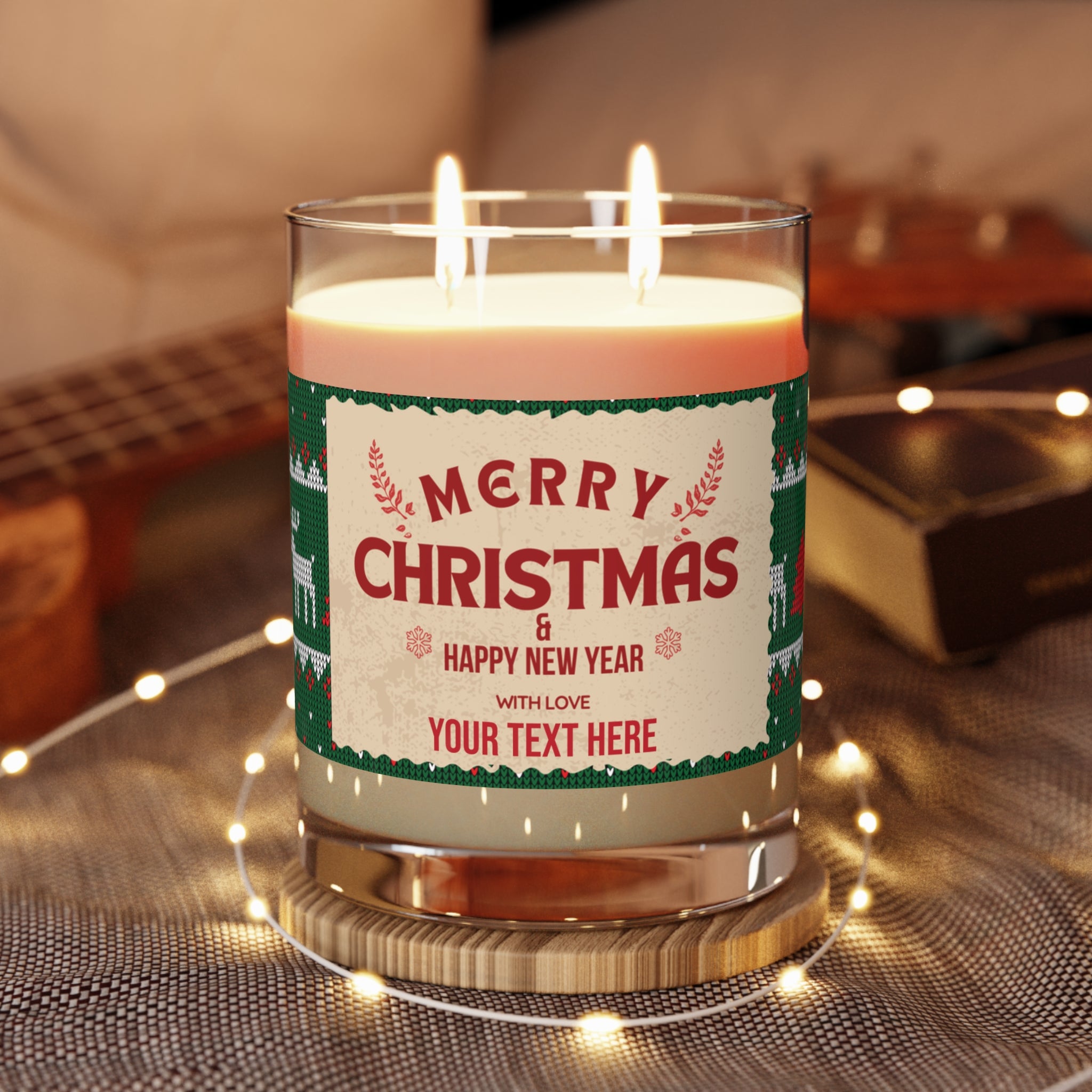 Christmas Wreath 11oz Scented Candle — Personalized Holiday Gift
