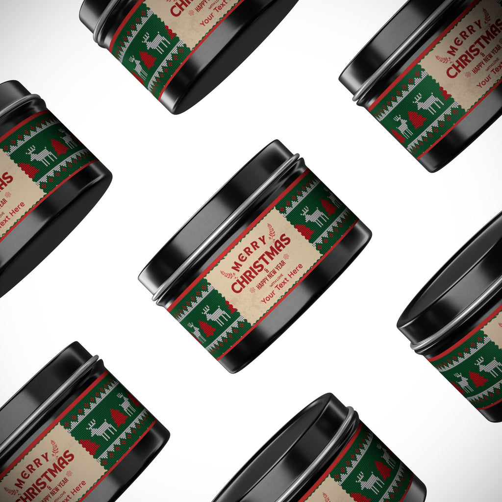 Merry Christmas Tin Candle — Holiday Scented Tin (4oz, 8oz) - Personalization available