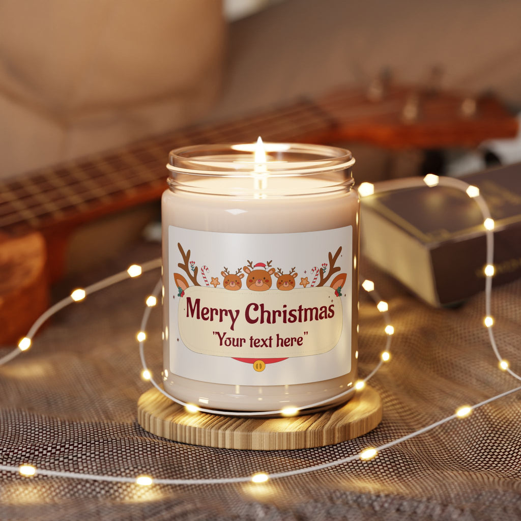Christmas Soy Candle 9oz — Merry Christmas Personalized Scented Candle