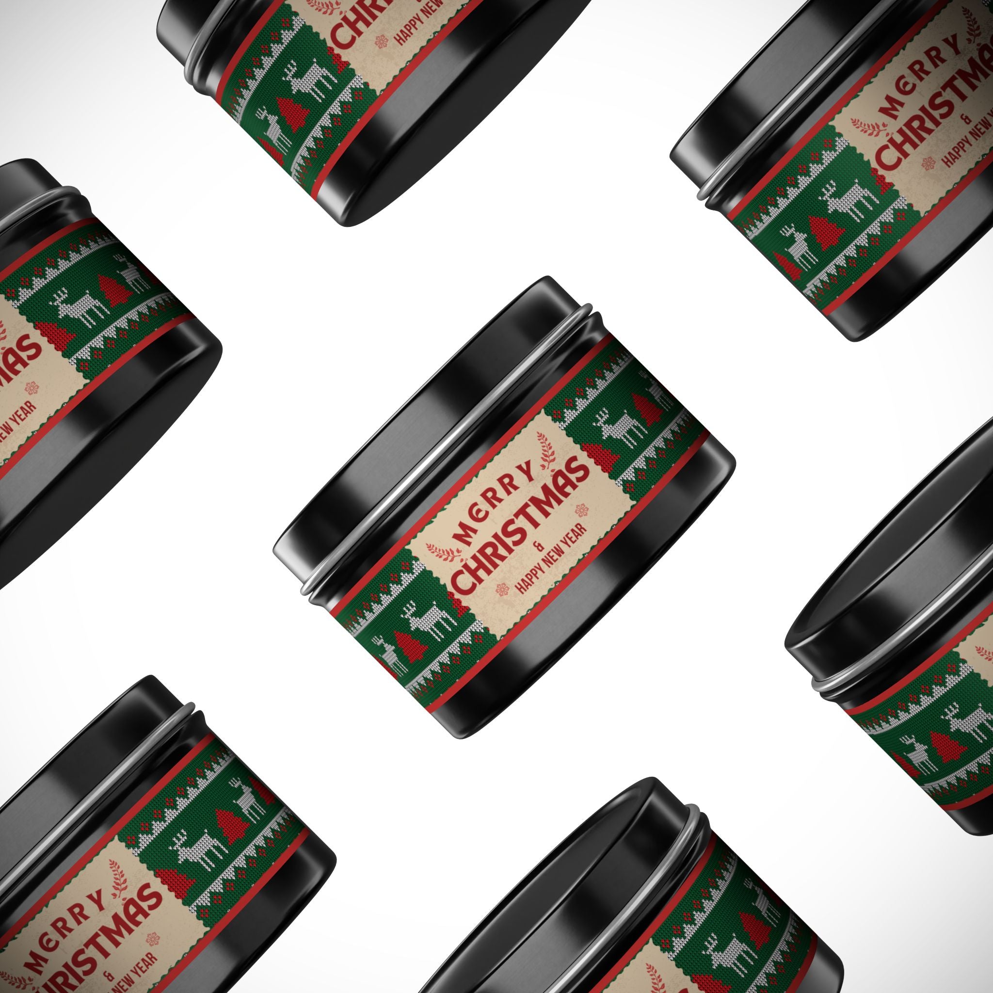 Merry Christmas Tin Candle — Holiday Scented Tin (4oz, 8oz)